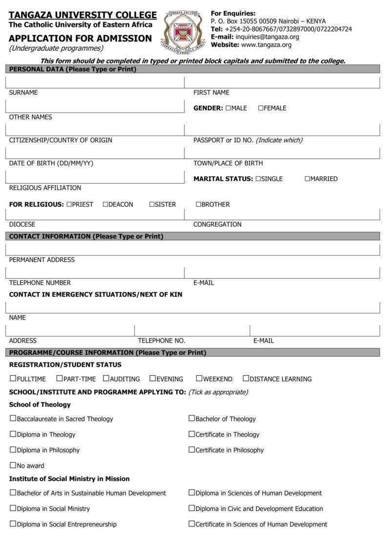 14 College Application Form Templates PDF DOC Docs Free