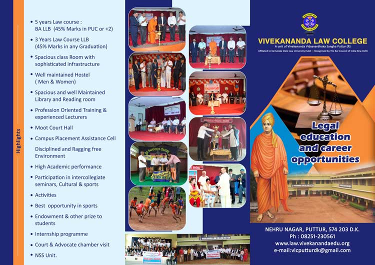 Admission Brochure Vivekananda Law College Puttur