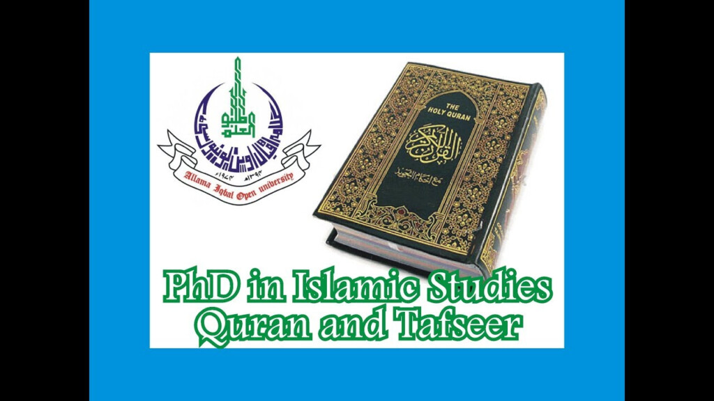 Allama Iqbal Open University Ph D Islamic Studies Quran And Tafseer 