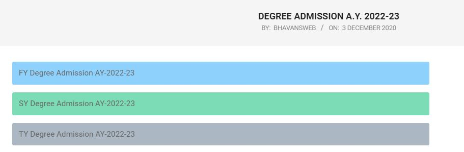 Bhavans College Merit List 2022 out FYJC FYBA FYBSc FYBCom Cut 