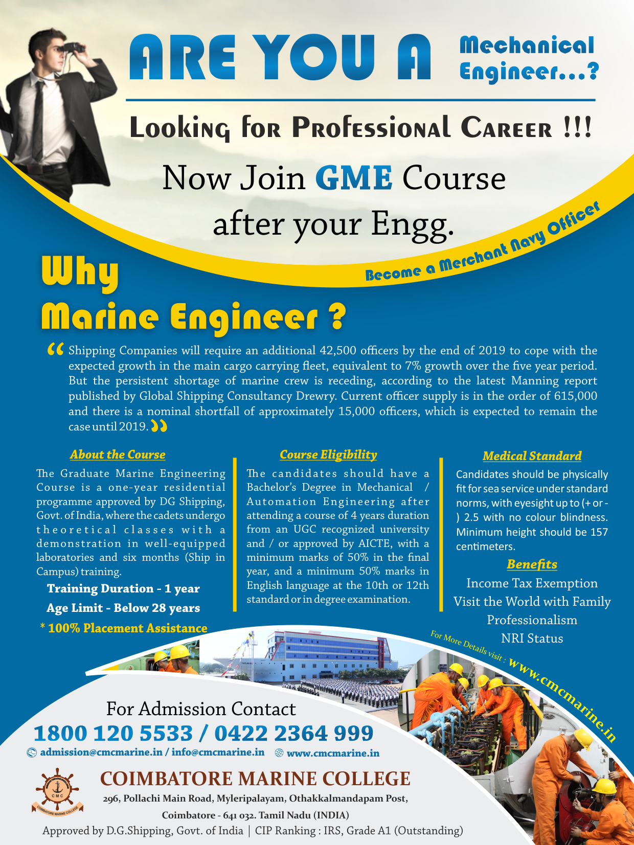 Brochure And On line Application Form Coimbatore Marine College