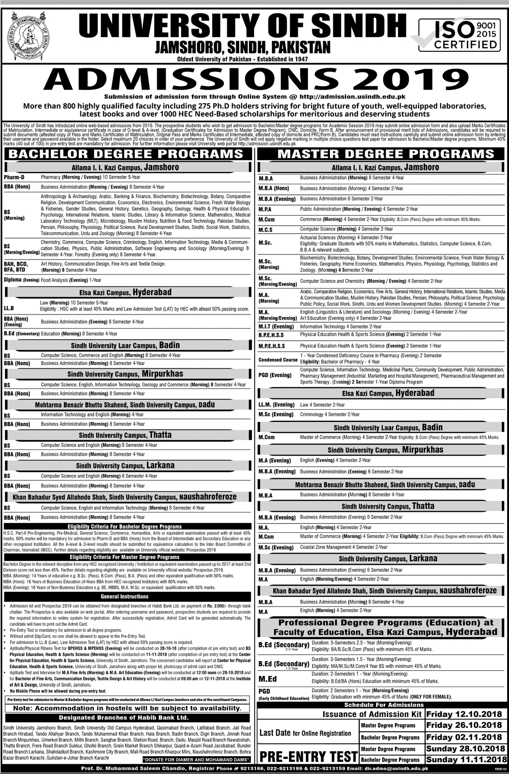 Bsc Result 2018 Sindh University Jamshoro Mutabikh