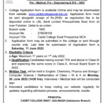 Cadet College Swat 1st Year Admission 2022 Last Date