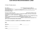 Law School Letter Of Recommendation Template Sample GeneEvaroJr