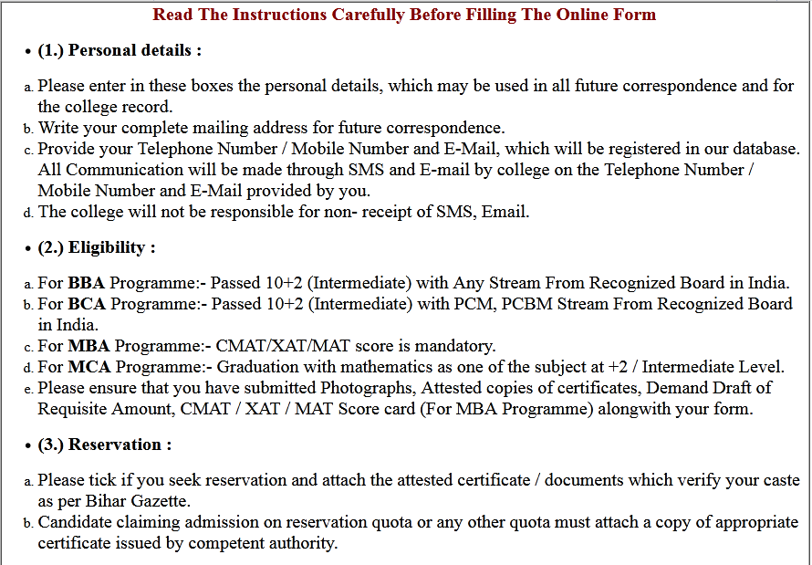 LN Mishra Muzaffarpur BBA BCA MBA MCA Admission Online Form 2020