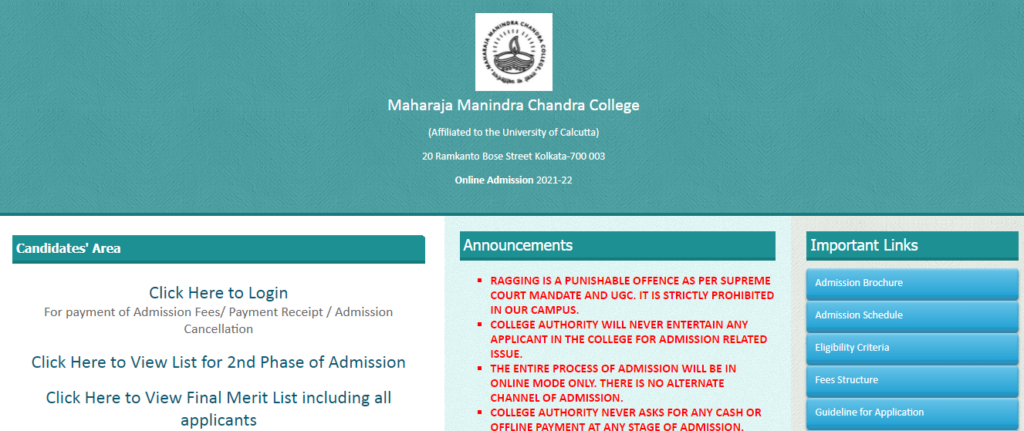 MMC College Merit List 2022 Out Mmccollege Co In BA