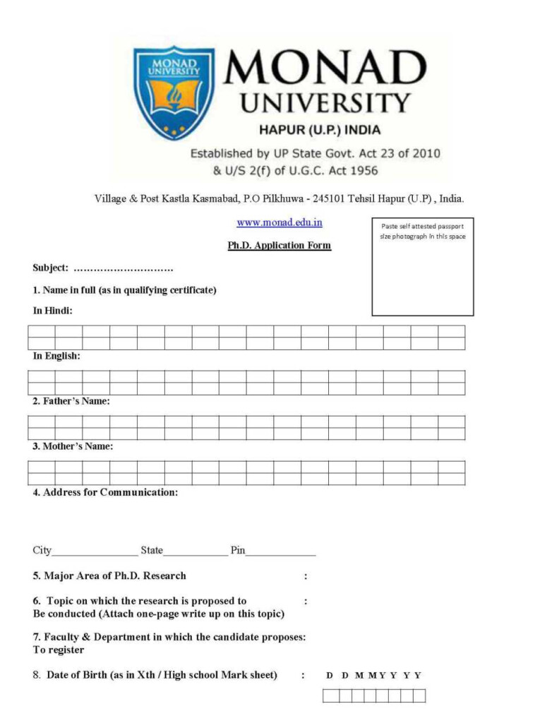 Monad University Phd Fee Structure 2022 2023 EduVark