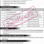 NUMS Admissions 2023 Notice Www numspak edu pk