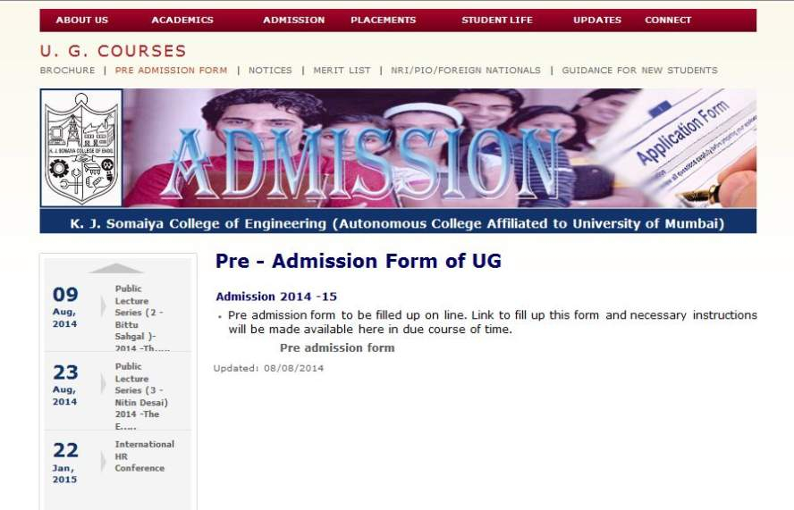 Online Admission Form KJ Somaiya College 2021 2022 Student Forum