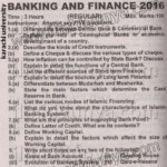 Past Paper 2016 Karachi University B Part 2 Banking And Finance