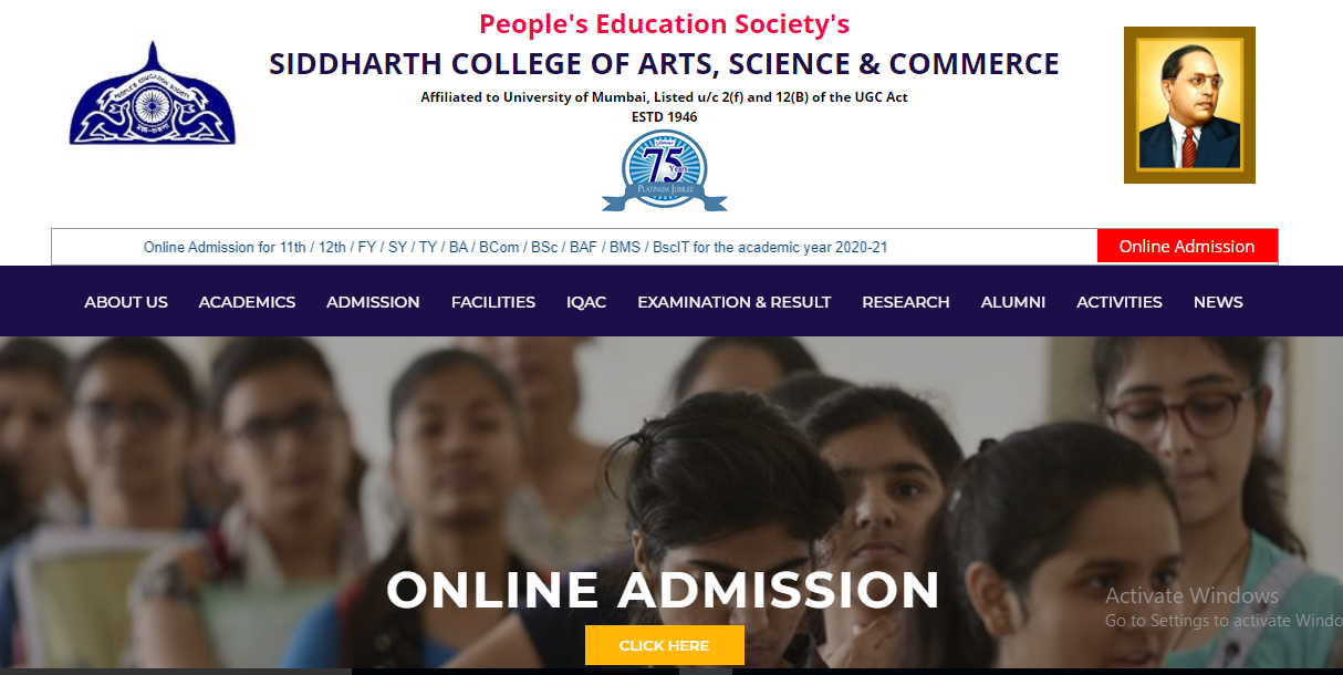 Siddharth College Merit List 2021 Admission Form Cut Off Download