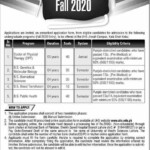 UHS Lahore Admission 2021 In DPT 4 Years BS Programs