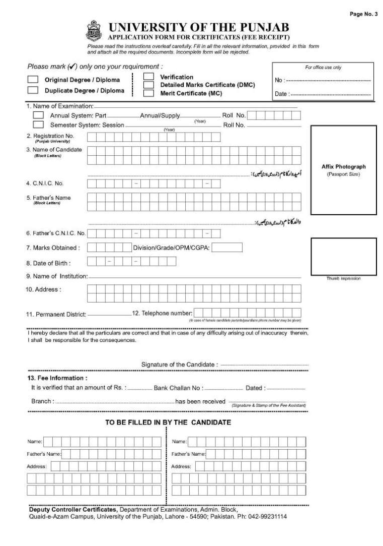 University Of Punjab Duplicate Degree 2022 2023 Student Forum