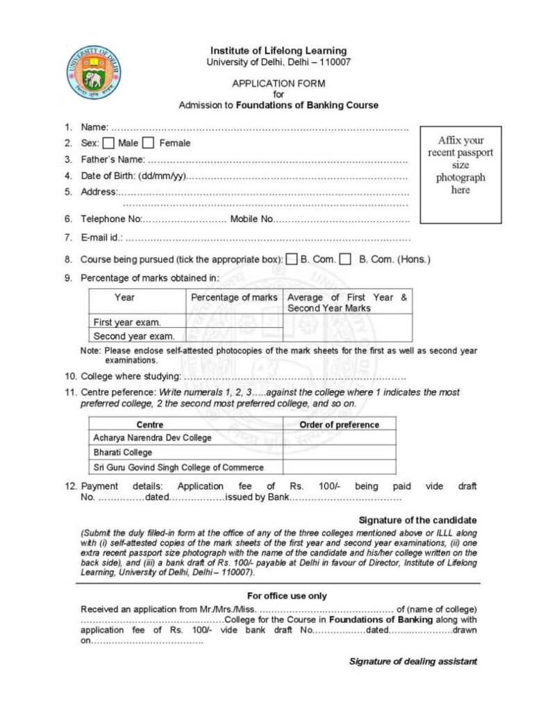 Admission Form In DU 2020 2021 Student Forum