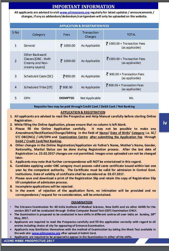 AIIMS May Prospectus 2022 2023 EduVark