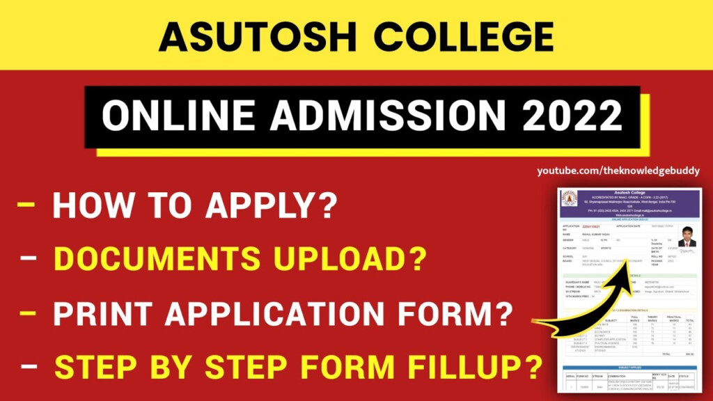 Asutosh College Pg Admission Form 2022 Admission Form