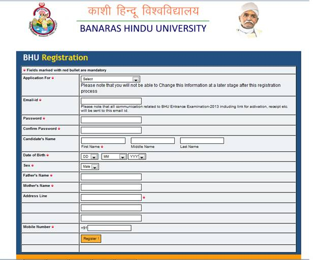 Bhu Online Admission Form For B Com Admission Form