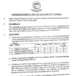 Cadet College Mustang VII Class Admission 2023 Application Form