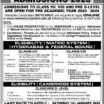 Cadet College Petaro Admissions 2023 Result pk