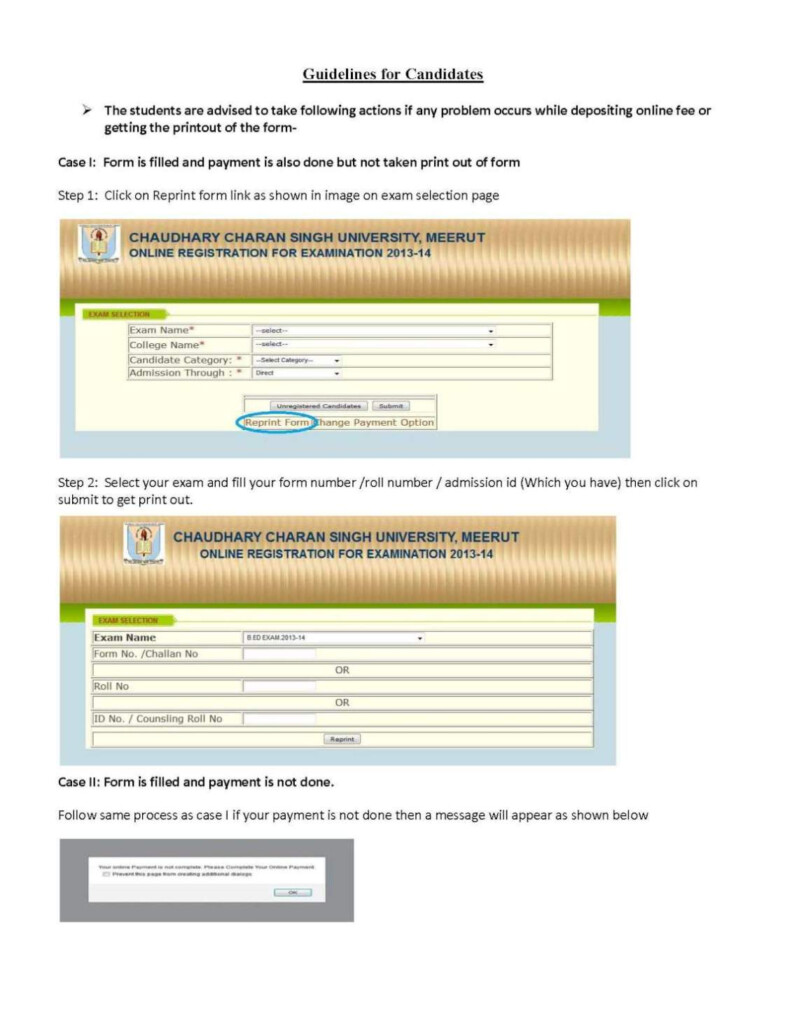 Chaudhary Charan Singh University Online Admission Form 2022 