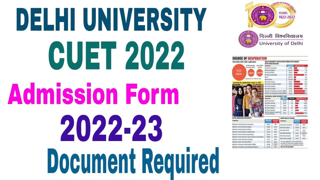 Delhi University CUET Admission Form 2022 23 Admission Process Form 