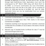 Garrison Cadet College Kohat Admission 2022 Last Date Form