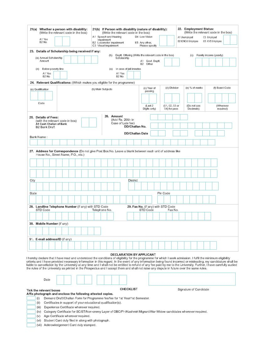 Ignou B ed Admission Application Form Download 2022 2023 EduVark