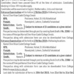 Karnal Sher Khan Cadet College Swabi 8th Class Admission 2023 Form