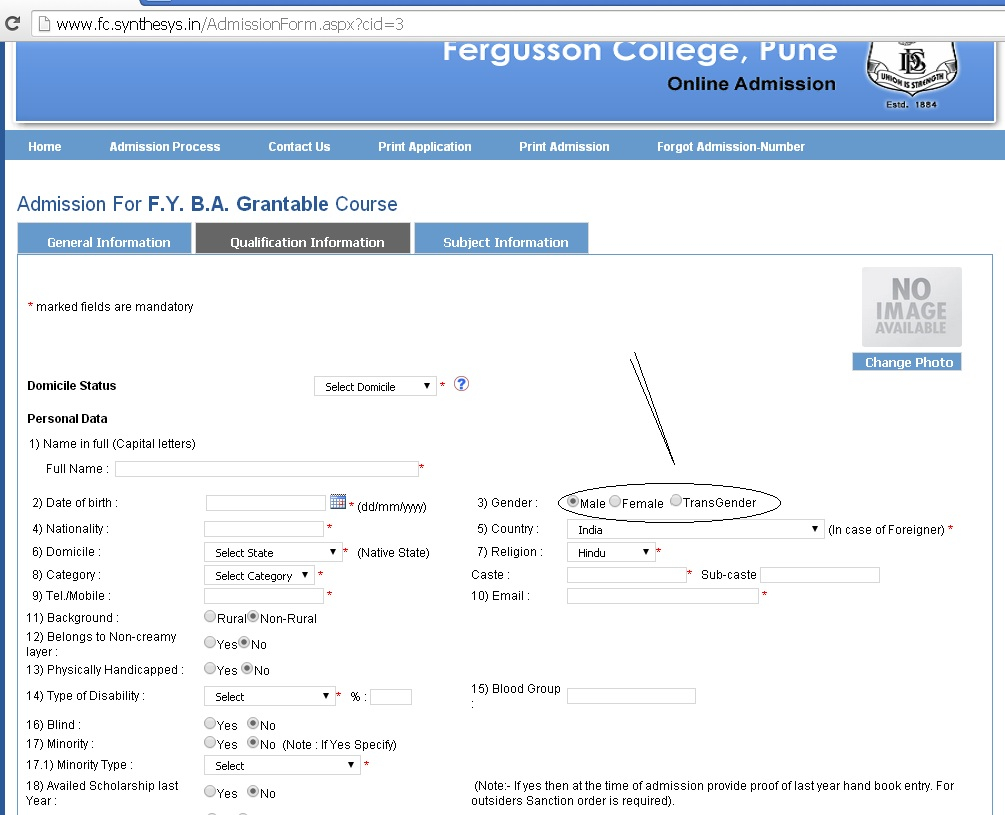 Pune s Fergusson College Recognizes The Third Gender In Its Admission Forms