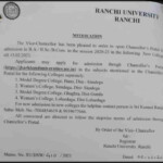 Ranchi University UG Admission Online Form 2020 2023 BA B Sc B Com