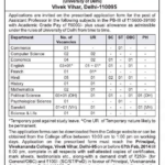 Vivekananda College Vivek Vihar Delhi Assistant Professor Recruitment