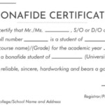 Bonafide Certificate Application Form PDF School College Scholarship