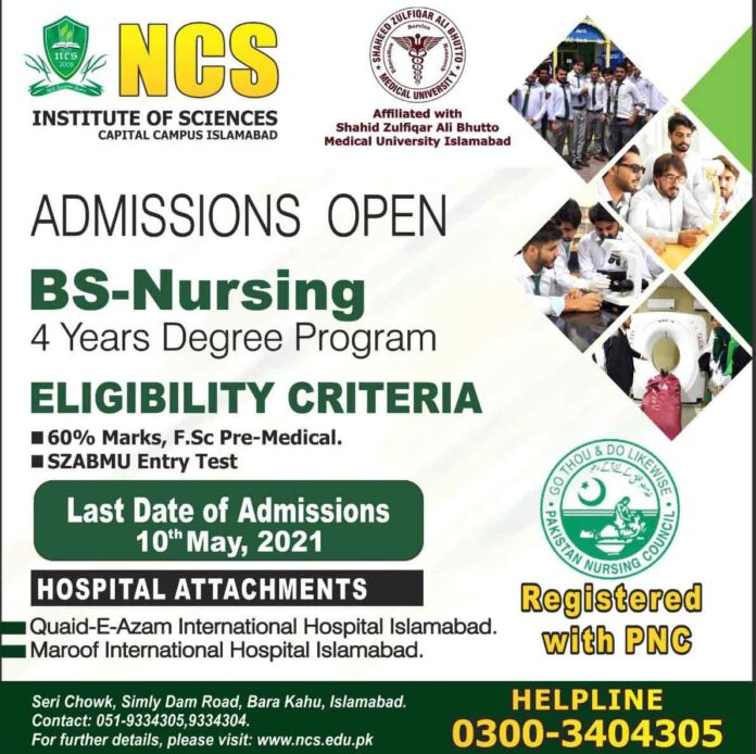 BS Nursing Admission 2021 NCS Islamabad Fee Structure LearningAll