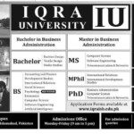 Iqra University Islamabad Campus 2021 Admissions Apply Now