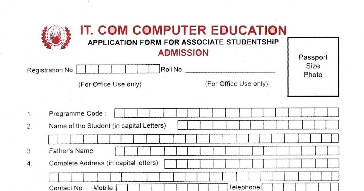 IT COM COMPUTER EDUCATION Admission Forms