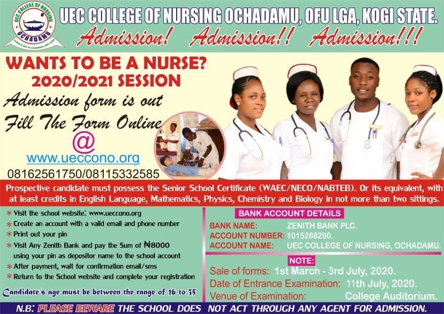 UEC College Of Nursing Admission Form 2021 2022