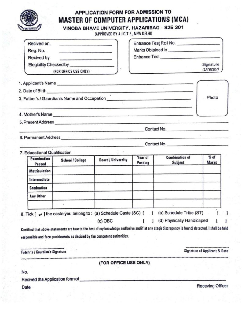 Vinoba Bhave University MCA 2021 2022 Student Forum