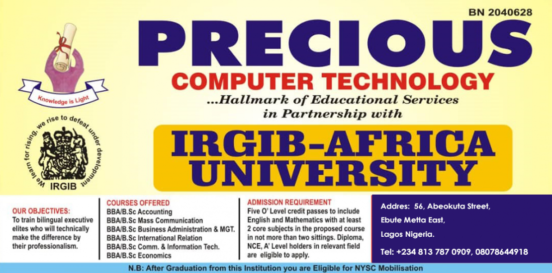 Admission Admission Admission IRGIB Africa University 