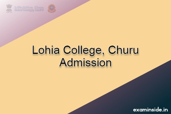 Lohia College Churu Admission 2022 Application Form Last Date