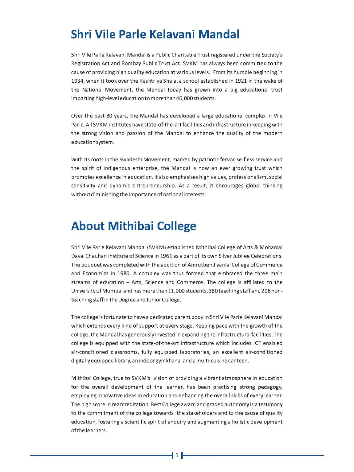 Mithibai College Mumbai Admission Form 2023