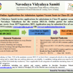 Navodaya 9th Class Admission Form 2023 Apply Online Before Last Date