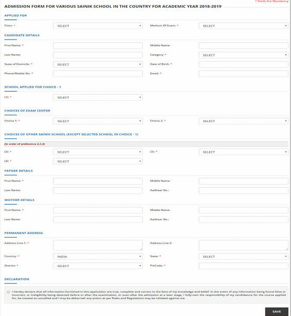 Sainik School Admission Form 2020 Application Dates Fee Steps