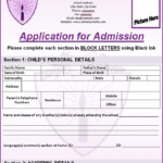 School Admission Form Free Word Templates School Admission Form