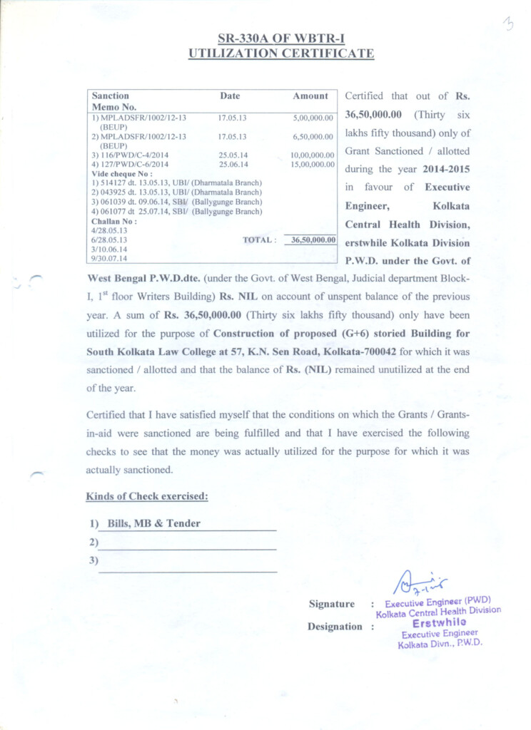 South Calcutta Law College Admission Forms Admission Form